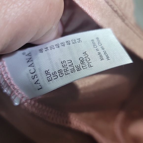 LASCANA Romantic Satin Tie Waist Ruffle Hem Powder Blush Peach Satin Dress - Picture 8 of 11